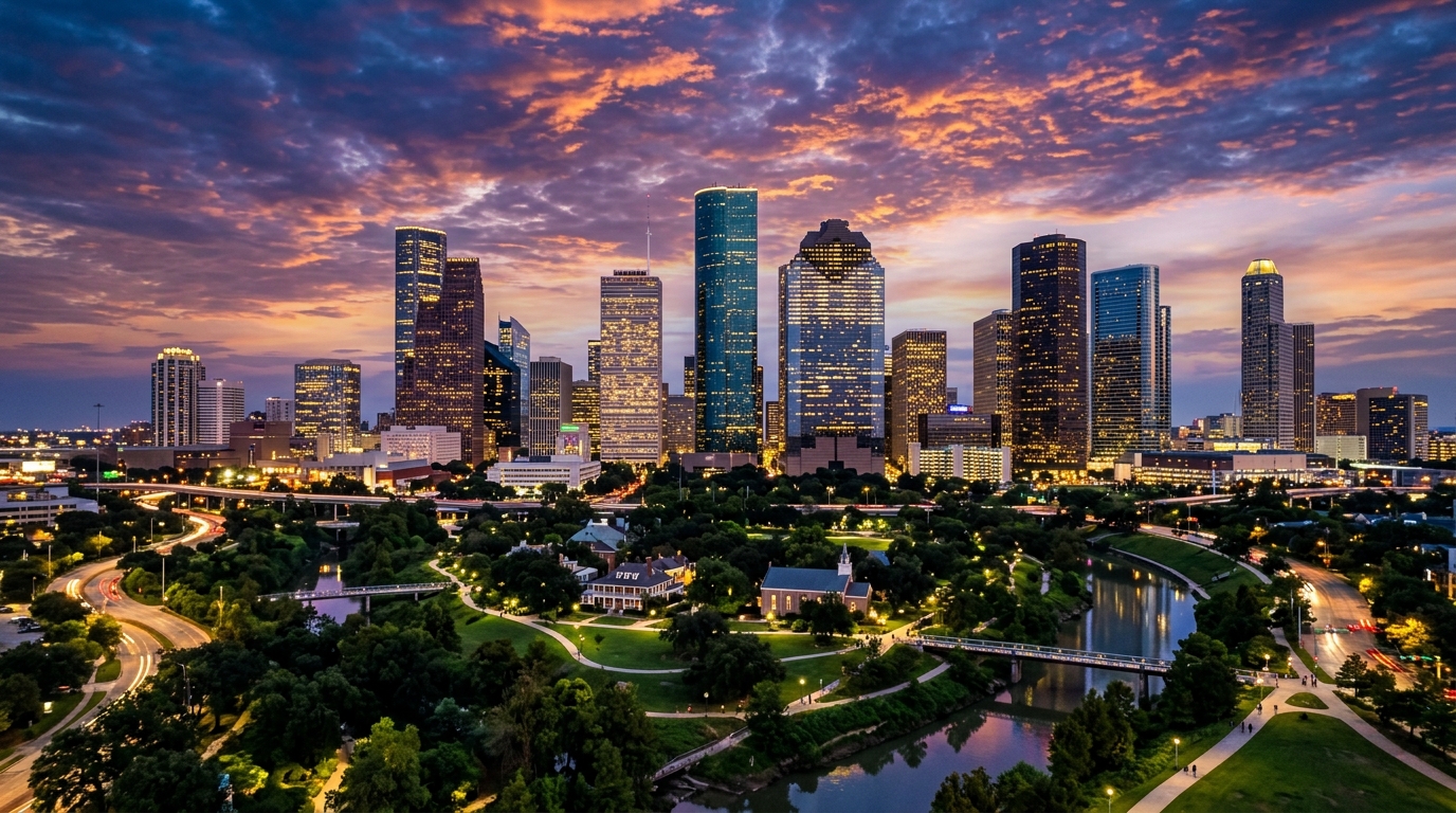 Houston, TX real estate and skyline