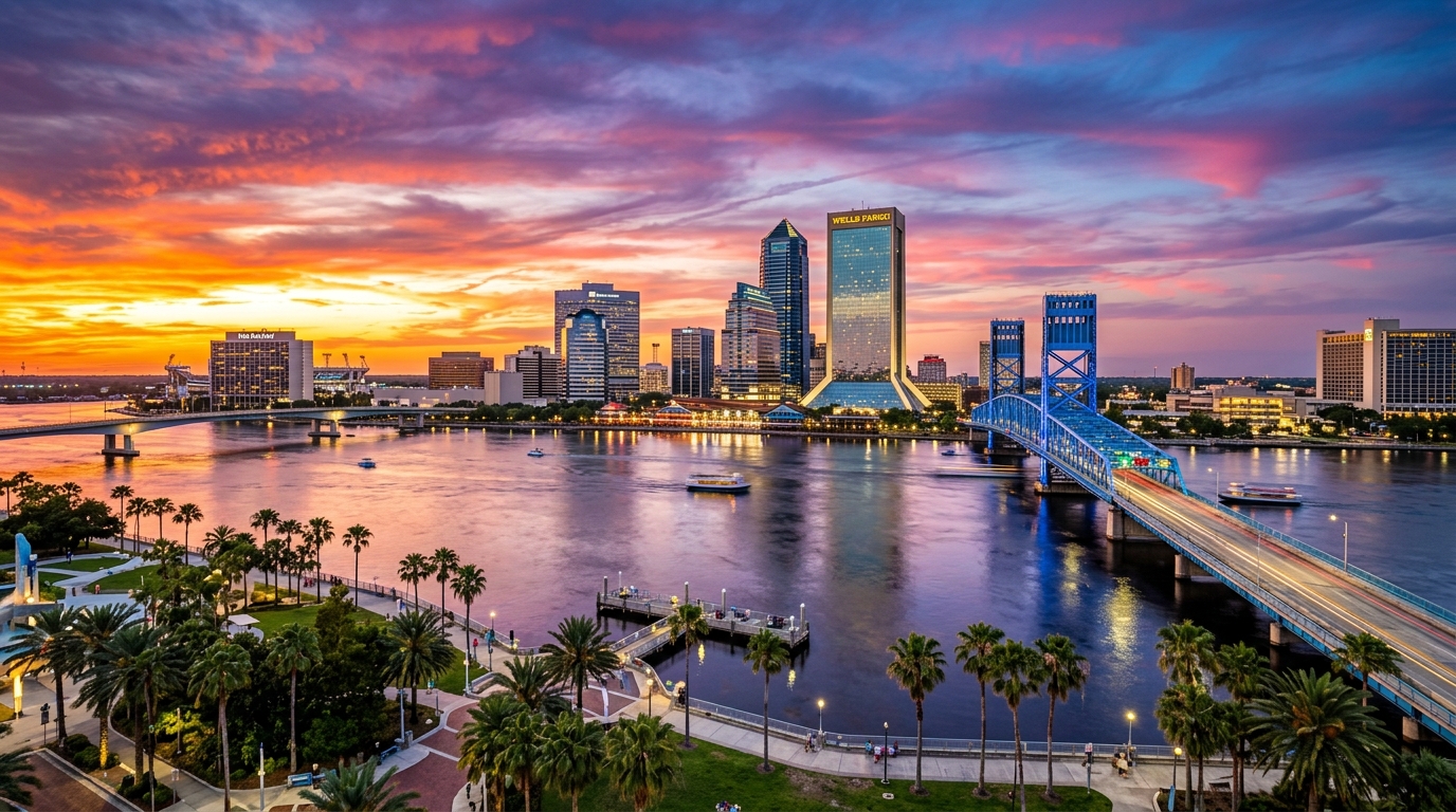 Jacksonville, FL real estate and skyline