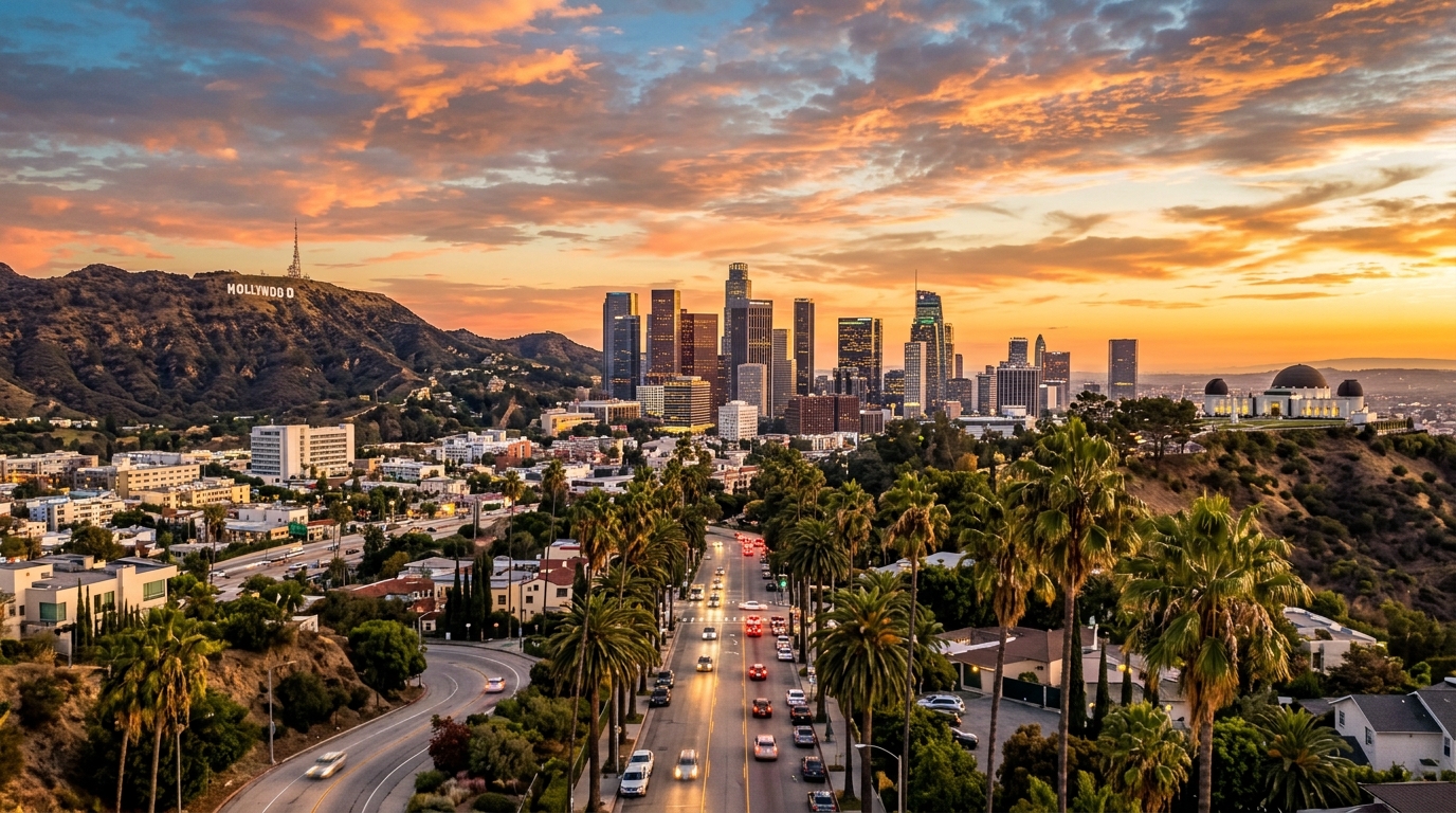 Los Angeles, CA real estate and skyline